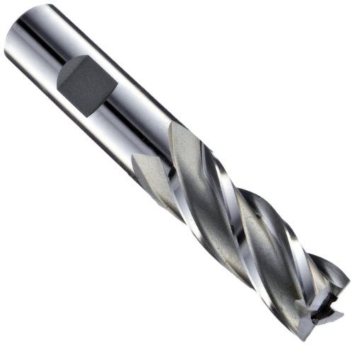 Image of 5110030 High Speed Steel (HSS) Square Nose End Mill, Inch, Weldon Shank, Uncoated (Bright) Finish, Roughing Cut, Non-Center Cutting, 6 Flutes, 4 inch Overall Length, 1.2500 inch Cutting Diameter, 3 /4 inch Shank Diameter