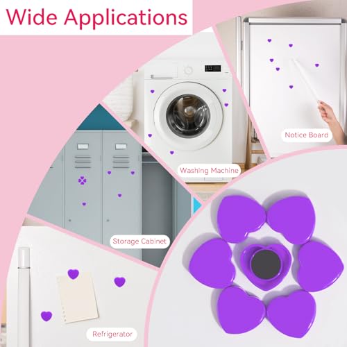 ZDZBLX Fridge Magnets, 30 Pack Strong Magnet, Mini Cute Heart-Shaped Purple Magnets for Whiteboard Notice Board, Crafts - Image 4
