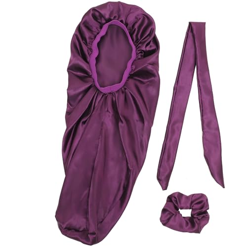 Bonnet de nuit long en satin pour préserver vos boucles au réveil