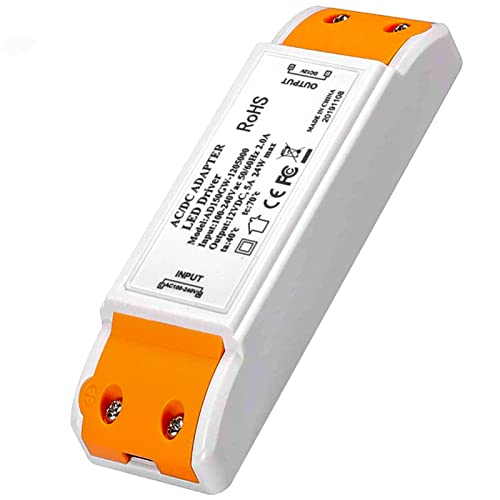 Transformador LED, fuente de alimentación LED 0-24W Adaptador de controlador LED 12V DC 2A - Voltaje constante para tiras de luces LED y bombillas LED G4, MR11, MR16 (24W) Cover