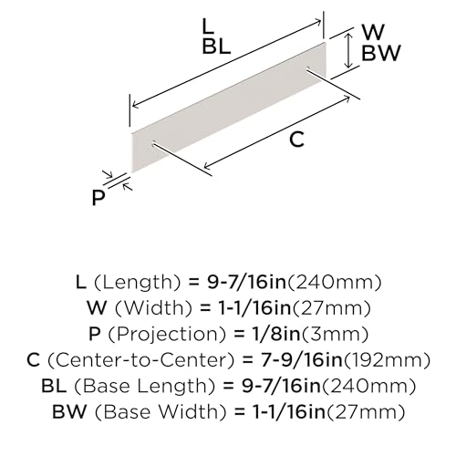 Amerock Maymont 7-9/16 inch (192mm) Center-to-Center Rectangle Polished Nickel Cabinet Pull Backplate, BP37591PN by Amerock - Image 5