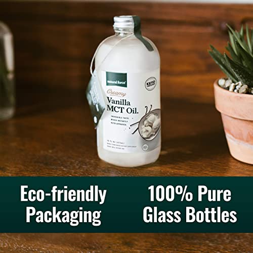 Natural Force Creamy Vanilla + Creamy Caramel Mct Oil Bundle – Gluten-Free, Non Gmo, Emulsified Flavored Mcts From Organic Coconuts – Keto, Paleo, And Vegan – 2X 16 Ounce Glass Bottles #TOP6