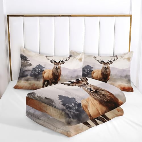 Housse de couette cerf 220x240 fermeture éclair sans repassage - 6