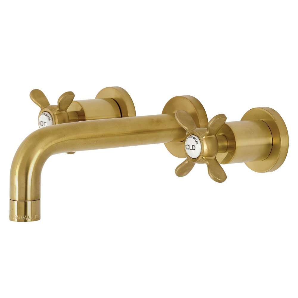 Robinet mural de salle de bain en laiton brossé KS8127BEX avec bec de 20 cm modèle Essex