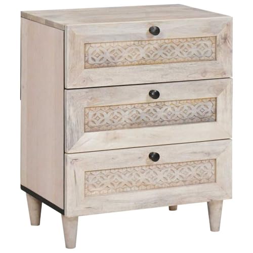 Table de chevet blanche avec 3 tiroirs pour optimiser le rangement - 2