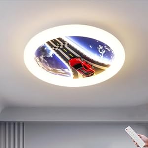 AoLa LED Deckenleuchte Kinderzimmer Sportwagen Rot