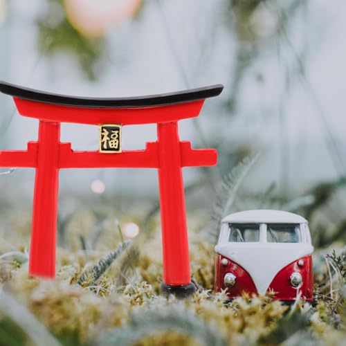 Image of POPETPOP Japanese Torii Gate Aquarium Decor Statue Chinese Miniature Zen Garden Accessories Bonsai Mini Shinto Shrine Sculpture Micor Landscape Decorations Fish Tank Ornaments