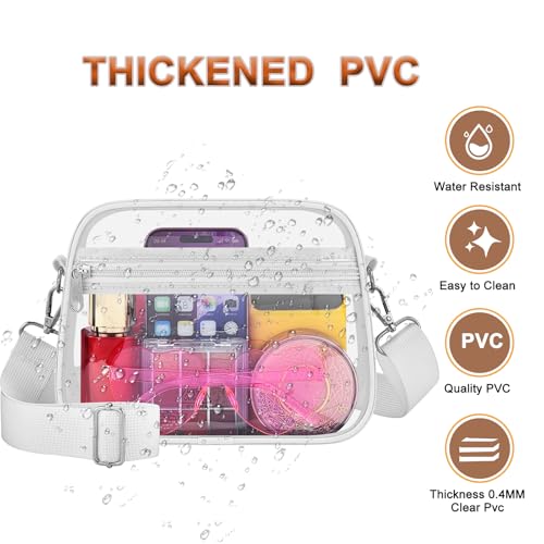 Image of Oraben Clear Bag for Stadium Events Clear Purse Stadium Bag Satchel Handbags for Sports Events Concerts Festivals | Stadium Approved