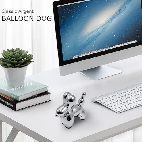 Estatua decorativa de perro globo de cerámica moderna miniatura 2