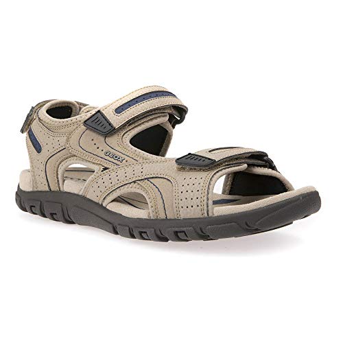 Geox Uomo Sandal Strada D, Sandali Uomo, Beige Blu Sand Navy, 43...