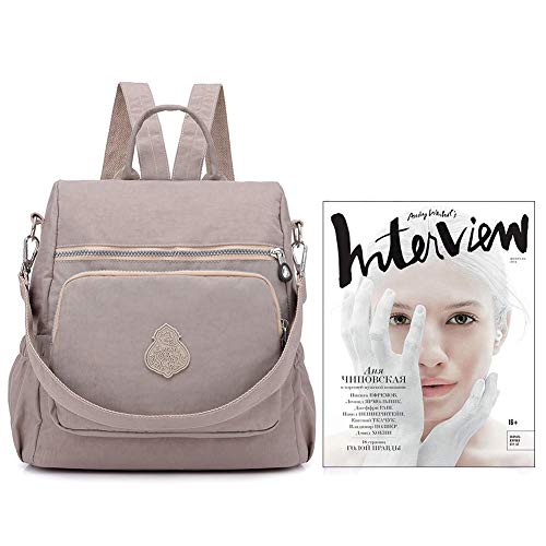 Image of MINTEGRA Women Shoulder Backpack Multi-Pocket Nylon Purse Large Capacity Waterproof Casual Daypack