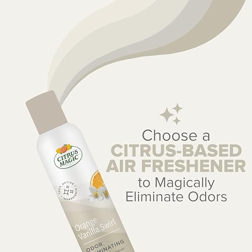 Image of Citrus Magic Odor Eliminating Air Freshener Spray Orange-Vanilla Swirl, 3-Ounce, Pack of 3, 3.0 oz, 3 Count