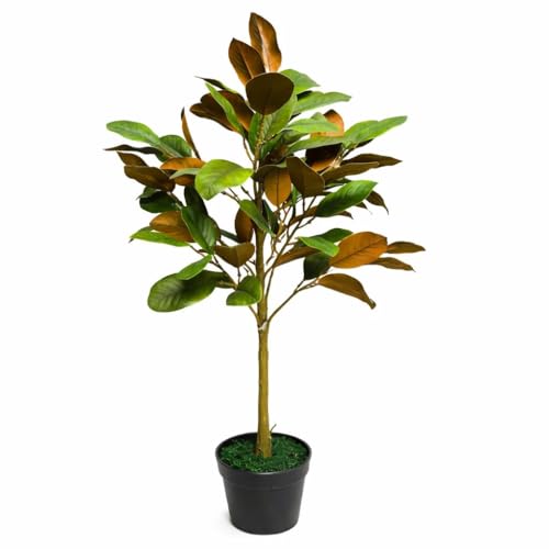 Image of Artificial Fiddle Leaf Plant - 90 cm Tall Faux Tropical Decorative Plant for Indoor Outdoor Home, Office, Balcony & Living Room Decor
