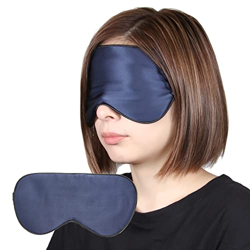 アイマスク シルク 安眠 快眠グッズ 肌にやさしい やわらか素材 目隠し メンズ レディースaimask2tネイビー