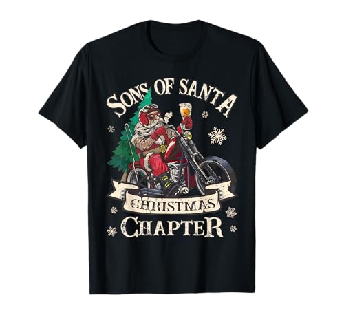 Biker Sons of Santa – Santa Riding Motorrad on Christmas T-Shirt