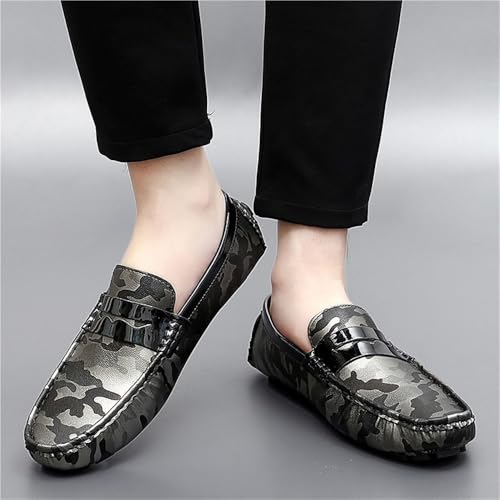 Loafers for Men Colorful Vegan Leather Anti-Slip Slip Resistant Flat Heel Party Slip-On Boat Shoes for Traveling Driving4