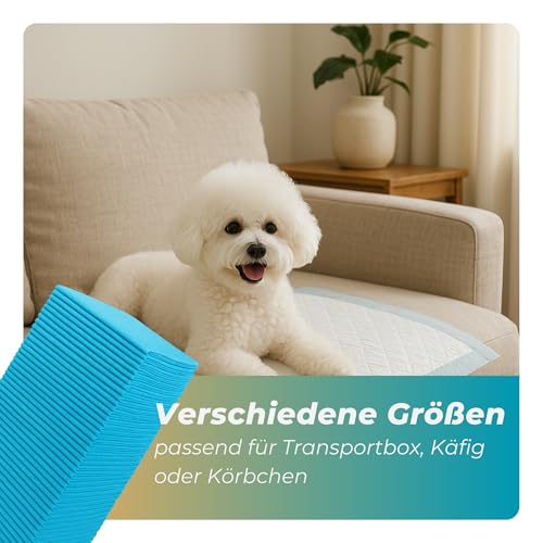 Ale-commerce 50 Stück Trainingspads für Hunde 60 x 90 cm Hundetoilette Inkontinenz Bettunterlage 6-lagiges Design Hundezubehör Schnell Trocknende Welpen Ältere Hunde Saugstarke Wickelunterlage