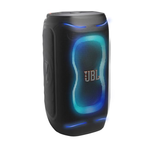 Image of JBL PartyBox 130 Portable Party Speaker with 200W Pro Sound, AI Sound Boost, Futuristic Lightshow, 15 Hrs Playtime, Auracast, Dual Mic & Guitar Inputs, Optical Input for TV, IPX4 Splashproof, Black