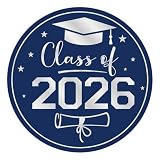 Anwyll Graduation Stickers 2026 - Class of 2026 Stickers 60Pcs 1.75'' Graduation Envelope Seal Label Sticker Self Adhesive Congrats Grad Cap Sticker for Senior College Grad Party Favors(Silver Blue)