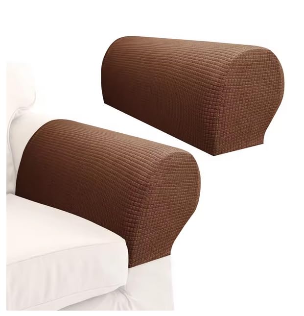 Yogsey Arm Rest Covers Set, Pack of 4 Stretch Armchair Arm Covers Soft Polyester Arm Caps Non Slip Furniture Protector for Chair, Sofa, Couch