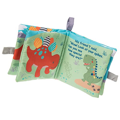 Image of Mary Meyer Soft Cloth Book with Crinkle Paper and Squeaker, 6 x 6-Inches, Pebblesaurus