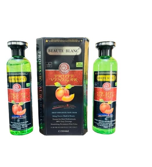 BEAUTE BLANC Fruit Vinegar Gel Hair Color For Men & Women, Organic & Natural Hair Color Dye for Black Hair (Black, 500ml) 250x2-picture-25