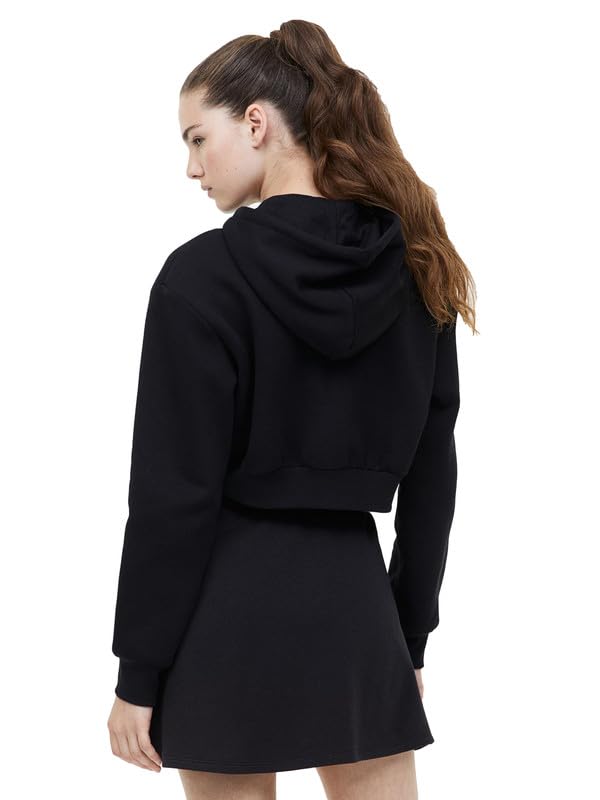 Image of Besick Premium Cotton Cropped Zip Up Relaxed Fit Hooded Jacket for Women