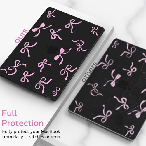 Image of B BELK for MacBook Air 15 inch Case M5 /M4 /M3 /M2 /M1 2026 2025 2024 2023 | Pattern Sturdy Protective Plastic Hard Shell Case & Keyboard Cover & Screen Protector, Model A3448 A3241 A3114 A2941,Pink Bow