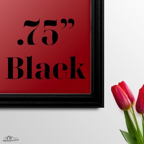US Art 20x30 Satin Black Thin .75 Inch, Solid Popler Hard Wood Wall Decor Picture Poster Frame