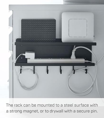TiSANY Home Under- Desk Router Storage Rack Cable Management, One Size, Steel Desk Cable Organizers, Wire Management Tray (No Clamp) - Image 4
