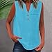 Summer Tops for 2025 Casual Short Sleeve Linen Shirts Button V Neck Tunic Blouse Beach Vacation Clothes (BU2, XXXL)