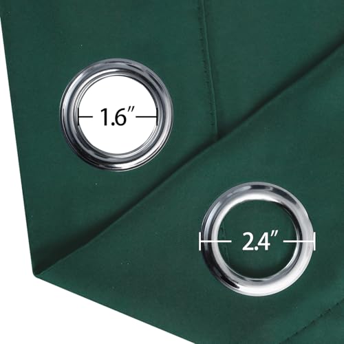Image of LEMOMO Blackout Curtains 52 x 90 Inch Long Dark Green Curtains Set of 2 Panels Room Darkening Curtains for Bedroom and Living Room