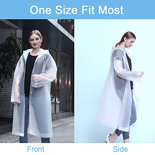 Vicloon Regenponcho, 2 Stück Regenponcho Festival Einweg, Unisex Wiederverwendbar Transparent Regenmantel, PEVA Tragbarer Wasserdicht Regencape, für Reisen, Wandern, Radfahren & Camping