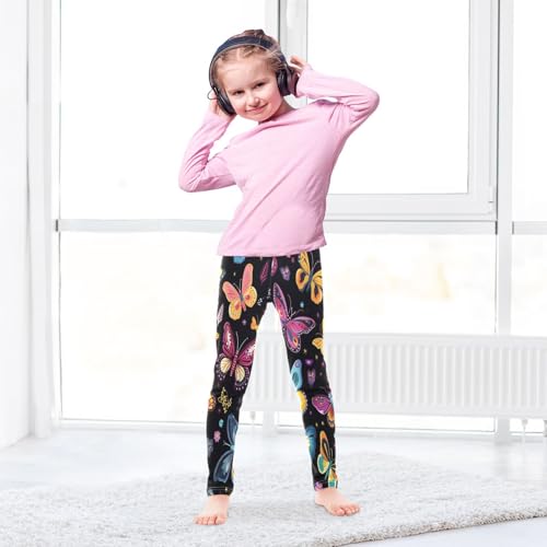 Toddler Girls Leggings Printed Yoga Pants Leggings Yellow Pink Butterfly for Kids4