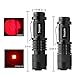 3 Pack Zoomable Long Range Red Hunting Light Flashlight Torch with Clip for Hunting, Detection, Night Observation - Black