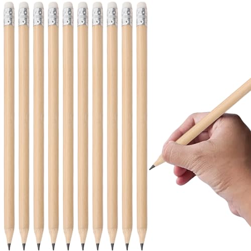 MEGYAD Lot de 100 crayons en bois HB avec gomme : 19 cm Crayon avec gomme pour artistes, enfants, adultes, dessins, croquis