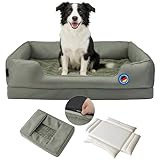 Zedelmaier Orthopädisches Hundebett für mittelgroße & Grosse Hunde, 90×68×23cm, Dickes & waschbares Hundekissen, ergonomisches Hundebetten mit abnehmbarem Bezug, kratzfestes & wasserdichtes Hundekorb