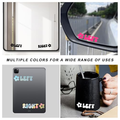 Image of Left Right Car Sticker, Beautiful Rear View Mirror Decor Waterproof Vinyl Sticker, Cute Left Right Auto Window Decal Vanity Mirror Decoration for Women Girl, Car Accessories (Colorful)