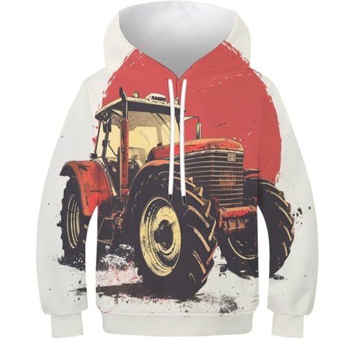 Sweat tracteur 3D à capuche : le cadeau idéal pour adolescent