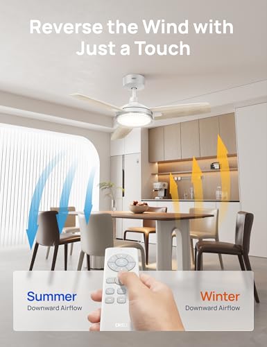 DREO Ceiling Fans with Lights and Remote, 42'' White Ceiling Fan, 5CCT, 6-Level Dimmable, 6 Speeds, Quick-install, Quiet Reversible DC Motor, 1-4-8H Timer, Bedroom Ceiling Fan thumbnail 6