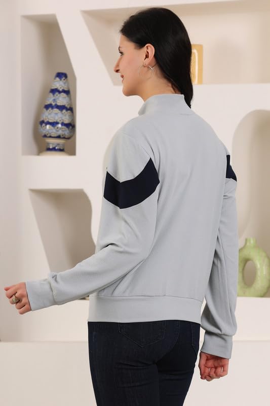 Jhoomantroo Women's Atheletic Gym Running Sports TrackJacket | Regular Casual Fit | TrackJacket for Girls & Women Grey 1