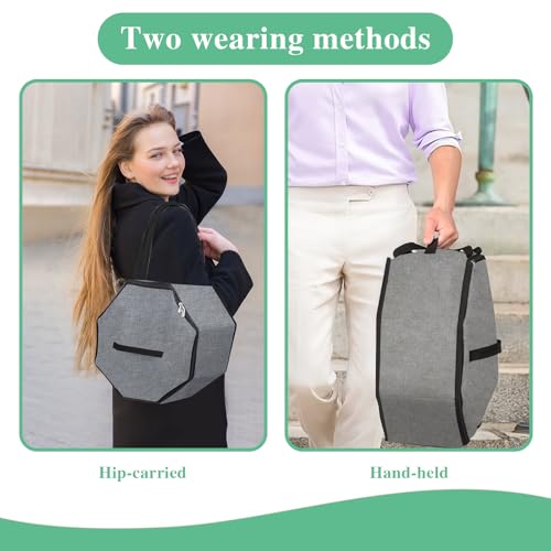 Hat Storage Box for Women & Men, Cowboy Hat Box for Travel, Hat Bag Hat Case with Handles, Hat Box for Women Storage and Large Cap Bag for Men Carry (Grey)