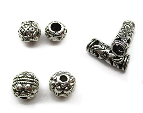 All In One 53Pcs Mixed Antique Silver Tibetan Style Spacer Beads Charms Jewelry Findings #TOP3