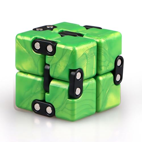 Oostinfun Mini Infinity Cube Mesa Juguete Bloque, Rotación Mágica Cubo Mesa Juguete sensorial Herramienta de descompresión Suministros de Juego Regalo de cumpleaños (Verde Verde)