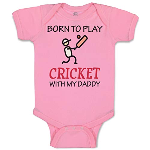 La Mejor Selección de Ropa de Cricket para Niño los 5 mejores. 39 Lindo traje de bebé personalizado para jugar al cricket con mi papá papá papá día del padre, ropa divertida de algodón para niño y niña, diseño rosa suave solo recién...