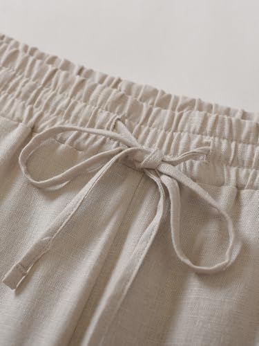 Weintee Men's 34" Inseam Tall Linen Pants with Pockets3