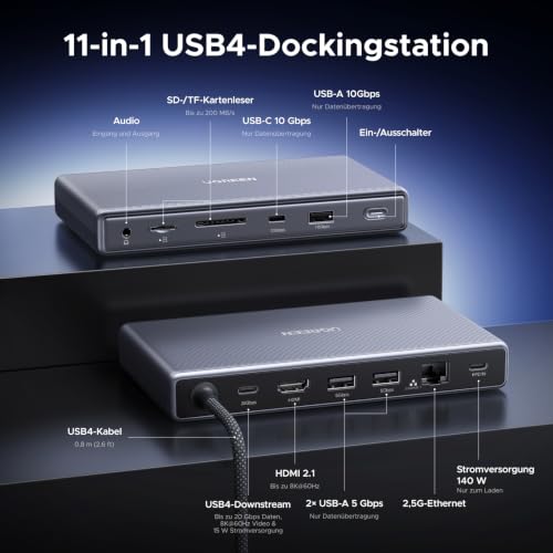 UGREEN USB4 Docking Station, 2 Displays 4K@120Hz für MacBook ohne Treiber – Ansicht 2
