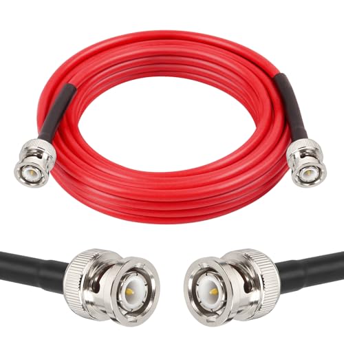 Câble BNC mâle mâle RG58 coaxial 50 ohm de faible perte rouge