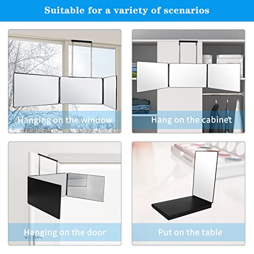 Janmpask 3 Way Mirror For Self Hair Cutting Mirror Vanity Mirror Barber Supplies Accessories 360 Makeup Mirror Trifold Mirror To See Back Of Head #TOP1