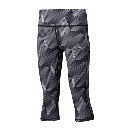 Pantalon Mizuno Hineri 3/4 femme gris foncé idéal pour le yoga et running